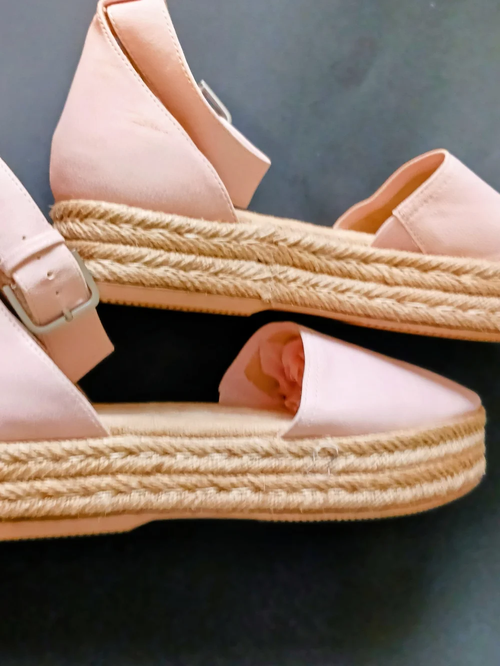 Naturalizer Light Pink Espadrille Wedge Sandals with Ankle Tie